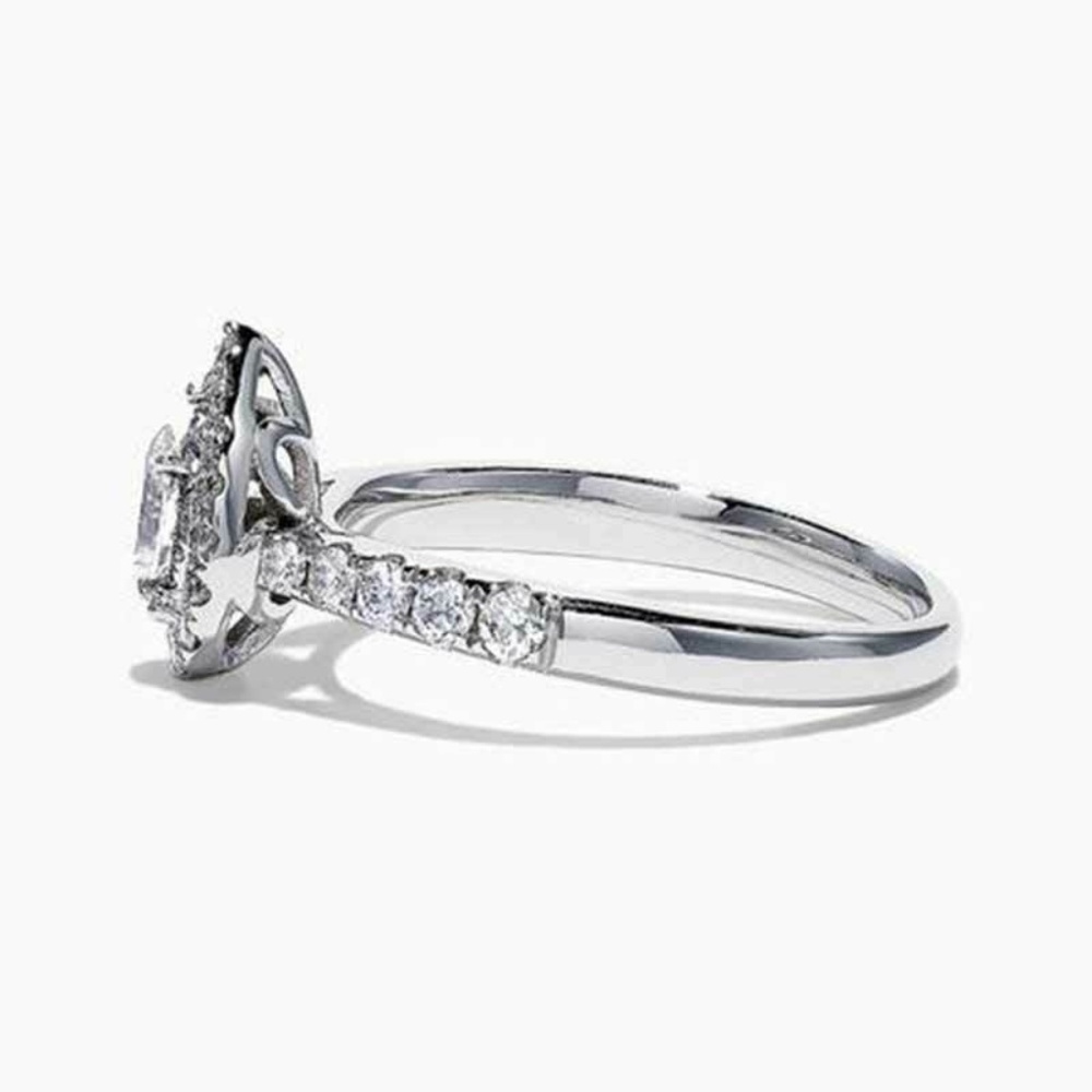 925 Silver White Sapphire Wedding Ring New - Picture 3 of 4